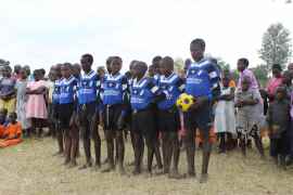 Kyempapu donated soccer jerseys to local schools